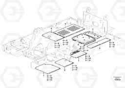 52846 Hatches under engine, hydr.pumps, cooler, m.valve and fuel tank. EC360C S/N 115001-, Volvo Construction Equipment