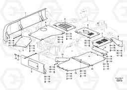 53955 Hatches under engine, hydr.pumps, cooler, m.valve and fuel tank. ECR145C, Volvo Construction Equipment