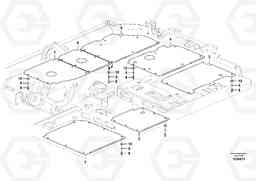 43797 Hatches under engine, hydr.pumps, cooler, m.valve and fuel tank. EC140C, Volvo Construction Equipment