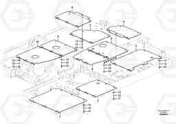 55781 Hatches under engine, hydr.pumps, cooler, m.valve and fuel tank. EC140C, Volvo Construction Equipment