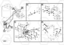 93947 Turning joint line, control valve to turning joint FC3329C, Volvo Construction Equipment