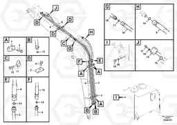 73275 Working hydraulic, dipper arm cylinder on boom. EC55C S/N 110001- / 120001-, Volvo Construction Equipment