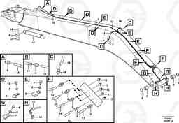 94689 Boom and grease piping, long reach EC210B PRIME S/N 70001-/80001- 35001-, Volvo Construction Equipment