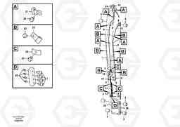 87558 Dipper arm and grease piping with piping seat, long reach EC460B PRIME S/N 15001-/85001-, Volvo Construction Equipment