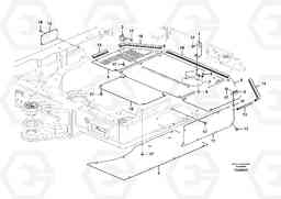 66338 Hatches under engine, hydr.pumps, cooler, m.valve and fuel tank. EW60C, Volvo Construction Equipment