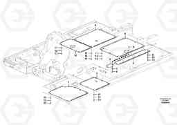 87766 Hatches under engine, hydr.pumps, cooler, m.valve and fuel tank. EC240B PRIME S/N 15001-/35001-, Volvo Construction Equipment