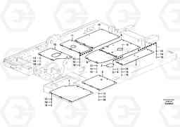 93604 Hatches under engine, hydr.pumps, cooler, m.valve and fuel tank. EC210B PRIME S/N 70001-/80001- 35001-, Volvo Construction Equipment