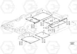 96090 Hatches under engine, hydr.pumps, cooler, m.valve and fuel tank. EC210B PRIME S/N 70001-/80001- 35001-, Volvo Construction Equipment