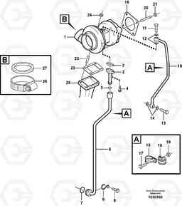 67689 Turbocharger with fitting parts EC140C, Volvo Construction Equipment