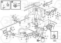 103211 Water pump and thermostat housing L220E SER NO 4003 - 5020, Volvo Construction Equipment