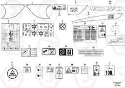 97841 Illustrations of sign plates and decals A25E, Volvo Construction Equipment