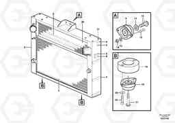 66195 Radiator with fitting parts L180E S/N 5004 - 7398 S/N 62501 - 62543 USA, Volvo Construction Equipment