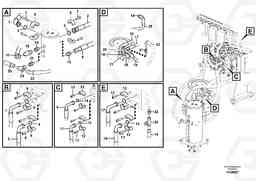 102353 Turning joint line, control valve to turning joint EW140C, Volvo Construction Equipment