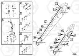 60911 Working hydraulic, quick fit on dipper arm EW140C, Volvo Construction Equipment