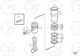 49371 Cylinder liner and piston EC460B PRIME S/N 15001-/85001-, Volvo Construction Equipment