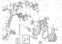 76956 Water pump and thermostat housing A25E, Volvo Construction Equipment