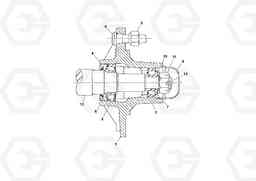 57144 Double-ended Spindle and Hub Assembly PT125R S/N 197470-, Volvo Construction Equipment