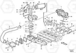 64967 Inlet manifold and exhaust manifold MC70B S/N 71000 -, Volvo Construction Equipment