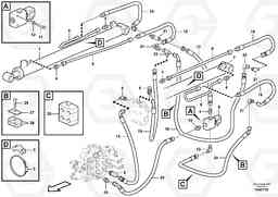 43898 Loader arm hydraulic circuit (w/self level valve) MC70B S/N 71000 -, Volvo Construction Equipment