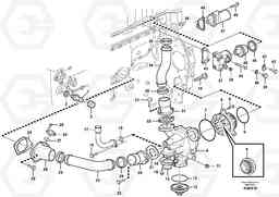 103657 Water pump and thermostat housing EC460B PRIME S/N 15001-/85001-, Volvo Construction Equipment