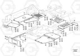 54483 Hatches under engine, hydr.pumps, cooler, m.valve and fuel tank. ECR305C, Volvo Construction Equipment