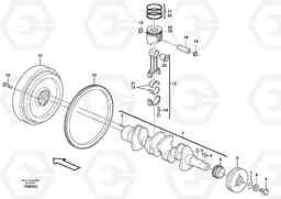 60468 Crankshaft and related parts MC80B S/N 71000 -, Volvo Construction Equipment