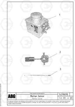 48042 Mechanical Sensor ABG8820/ABG8820B ABG8820 S/N 21098-23354 ABG8820B S/N 23355-, Volvo Construction Equipment