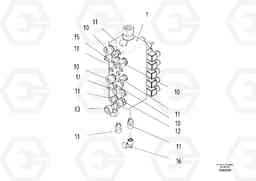 61479 Valve block cylinder ABG8820/ABG8820B ABG8820 S/N 21098-23354 ABG8820B S/N 23355-, Volvo Construction Equipment