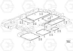 78851 Hatches under engine, hydr.pumps, cooler, m.valve and fuel tank. EW145B PRIME S/N 15001-, Volvo Construction Equipment