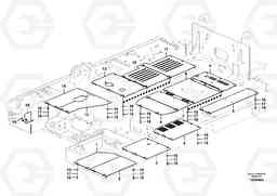 56342 Hatches under engine, hydr.pumps, cooler, m.valve and fuel tank. EC360B PRIME S/N 15001-/85001- 35001-, Volvo Construction Equipment