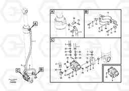 61727 Working hydraulics, intermediate arm cylinder piping EC460CHR HIGH REACH DEMOLITION, Volvo Construction Equipment