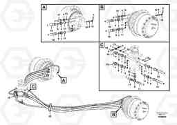 88628 Turning joint line, turning joint to travel motor EC240B PRIME S/N 15001-/35001-, Volvo Construction Equipment