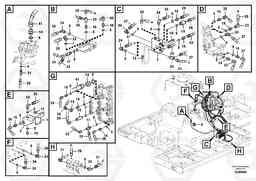 92890 Servo system, control valve piping. EC240B PRIME S/N 15001-/35001-, Volvo Construction Equipment