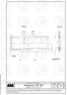 67182 Tamper plate for basic screed VDT 120 ATT. SCREEDS 3,0 -13,0M ABG9820, Volvo Construction Equipment