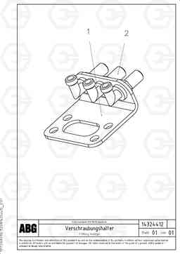 69899 Fitting holder for hight adjustment/extension OMNI 1000 ATT. SCREEDS 3,0 - 9,0M PF6110, PF6160/6170, Volvo Construction Equipment