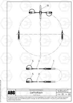 69417 Vent Hose VB 79 ETC ATT. SCREEDS 2,5 - 9,0M ABG7820, ABG7820B, Volvo Construction Equipment