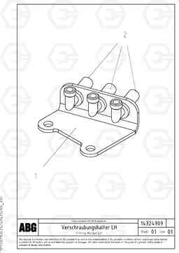 63546 Fitting holder for hight adjustment/extendable screed VB 79 ETC ATT. SCREEDS 2,5 - 9,0M ABG8820, ABG8820B, Volvo Construction Equipment