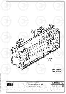 63708 Vibratory - tamper screed for extension VB 89 ETC ATT. SCREEDS 3,0 - 9,0M ABG8820, ABG8820B, Volvo Construction Equipment