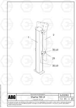 65255 Support tube VDT-V 89 ETC ATT. SCREEDS 3,0 - 9,0M ABG7820, ABG7820B, Volvo Construction Equipment