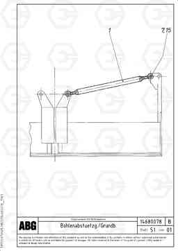 64934 Support tube assembly for basic screed MB 122 VARIO ATT.SCREEDS  4,5 -12,0M ABG8820, ABG8820B, Volvo Construction Equipment