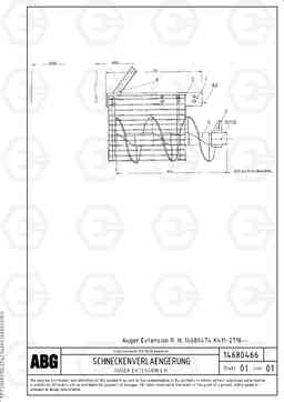 66144 Auger extension VB 79 ETC ATT. SCREEDS 2,5 - 9,0M ABG8820, ABG8820B, Volvo Construction Equipment