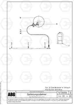 77702 Gas heating accessories VDT 121 ATT. SCREEDS 2,5 -13,0M ABG8820/ABG8820B, Volvo Construction Equipment