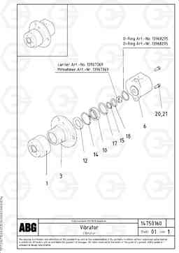 69244 Vibrator shaft for extension MB 122 VARIO ATT.SCREEDS  4,5 -12,0M ABG8820, ABG8820B, Volvo Construction Equipment