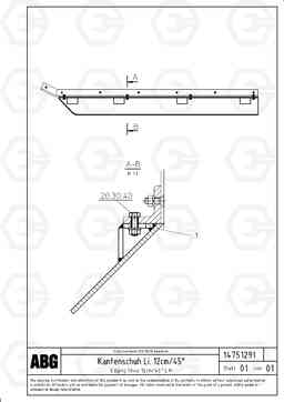 75620 Edging shoe for lateral limitation VB 50 ATT. SCREEDS 2,0 - 5,0M ABG3870, Volvo Construction Equipment
