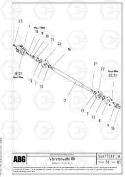 75090 Vibrator shaft for extension OMNI 1000 ATT. SCREEDS 3,0 - 9,0M PF6110, PF6160/6170, Volvo Construction Equipment