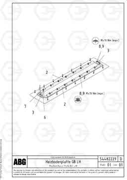 71823 Heated screed plate for basic screed VB 89 ETC ATT. SCREEDS 3,0 - 9,0M ABG8820, ABG8820B, Volvo Construction Equipment