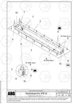 93488 Heated base plate for extendable screed OMNI 1011 ATT. SCREEDS 3,0 - 9,0M PF6110 PF6160/PF6170, Volvo Construction Equipment