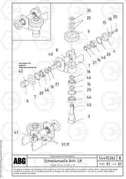 34943 Drive shaft for hight adjustment/extendable screed VDT-V 78 GTC ATT. SCREEDS 2,5 - 9,0M ABG6820,ABG7820,ABG7820B, Volvo Construction Equipment