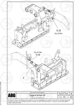 67504 Towing arm behind VB 88 GTC ATT. SCREEDS 3,0 -10,0M ABG6820, ABG7820/ABG7820B, Volvo Construction Equipment