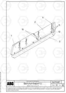 62735 Guide shoe for lateral limitation MB 120 VARIO ATT. SCREEDS 5,0 -12,5M ABG9820, Volvo Construction Equipment